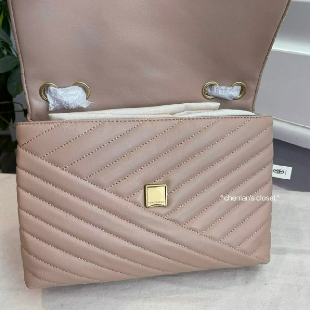 🔥NeW! $598 Tory Burch Large Kira Chevron Convertible Shoulder Bag - Picture 8 of 12
